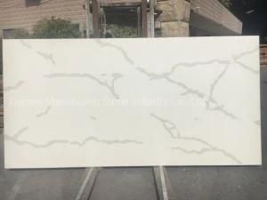Prefabricated Polished 3200*1600 Calacatta White Quartz Stone