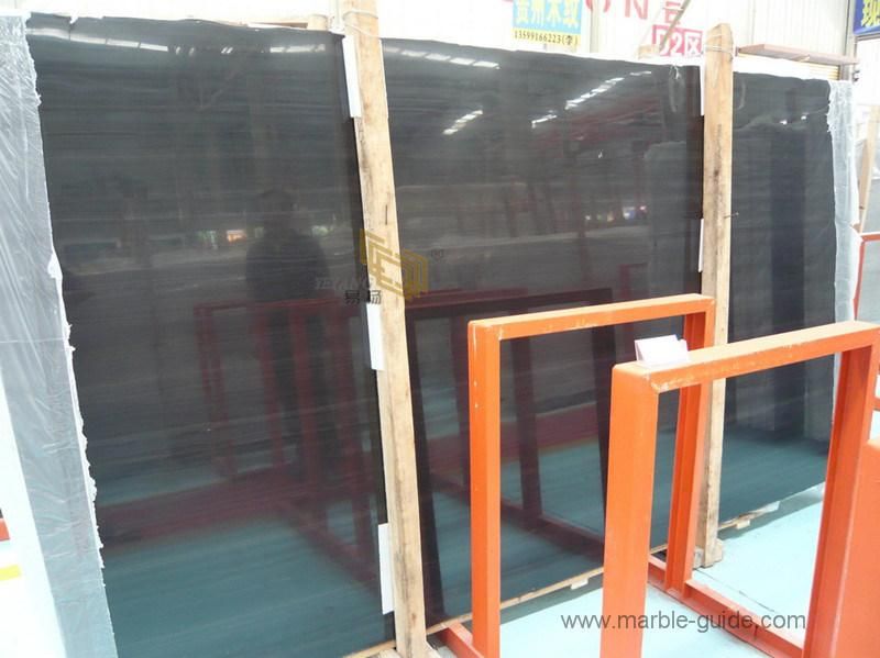 Low Cost Polished Imperial Black Marble Slab for Kitchen Worktop/Flooring/Wall/Vanity