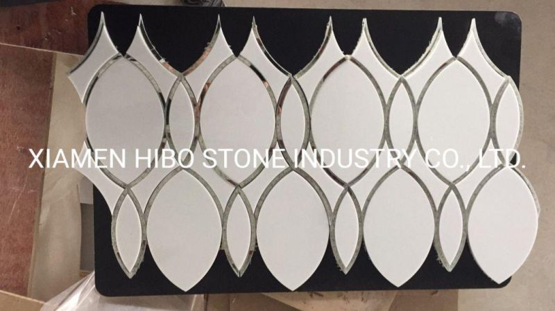 Luxury Calacatta Gold Watejet Mosaic Backsplash Wall Tile