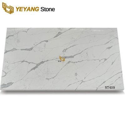 White Calcatta/Carrara/Bianco Quartz Kitchen Worktops Quartz Countertops Manufactured Wholesale