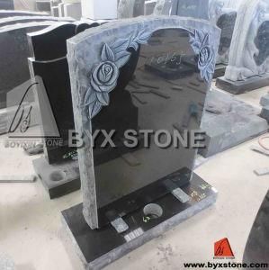 Standard Upright Headstone / Monument with Flower Carving