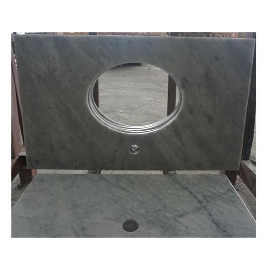 Elegant Design Polished Vanity Top Natural Stone Carrara White Marble