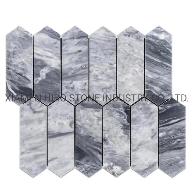 Turkey Marble Dolomite White 2X6 Picket Mosaic Tiles for Backsplash/Wall/Floor Interior Home Decor