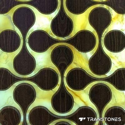 Translucent Resin Panels Decorated Alabaster Stone for Table Top