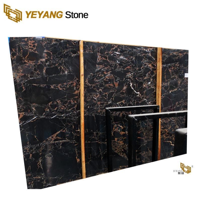 Natural Marble Black/Gold Stone for Wall/Floor Tile/Slab Marble Vanity/Worktop/Countertop Supplier