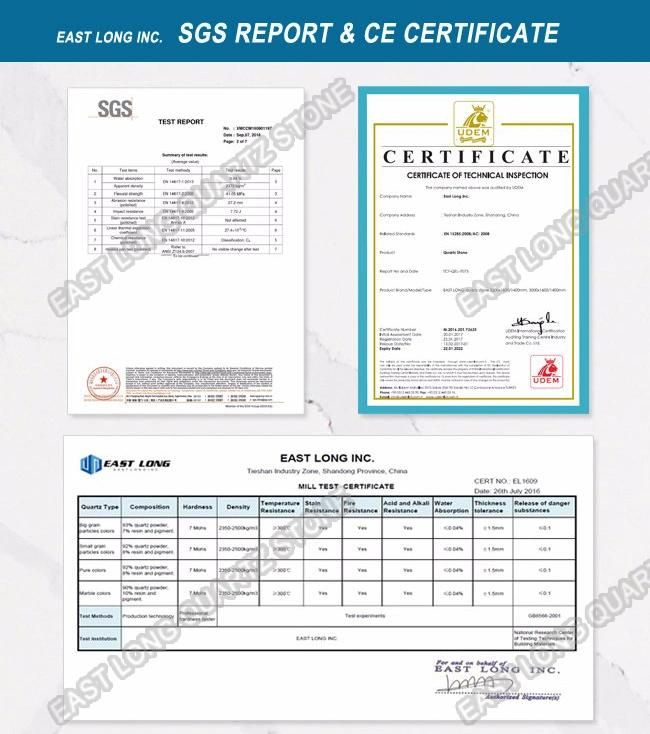 Polished Quartz Stone for Solid Surface/ Building Material with SGS Certificiate (Marble colors)