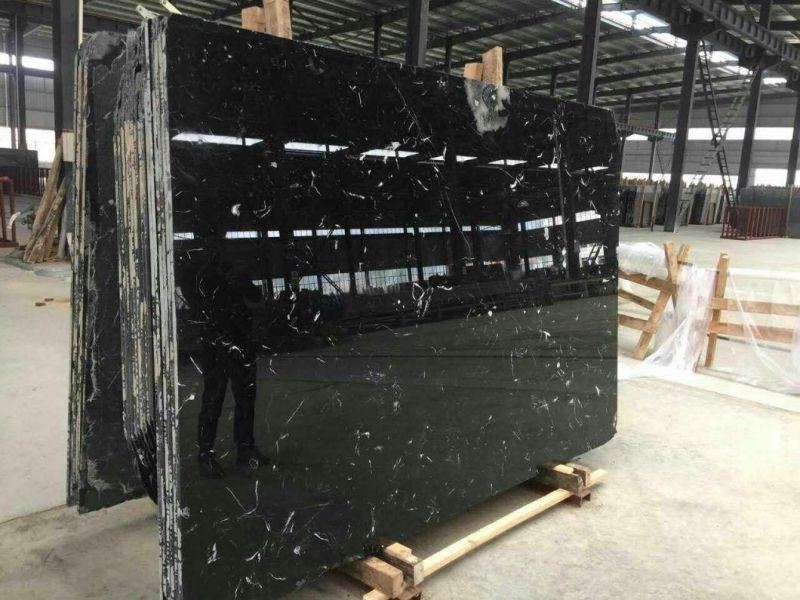 Cheap White Ice with Black Color Marble /Countertos /House Decoration