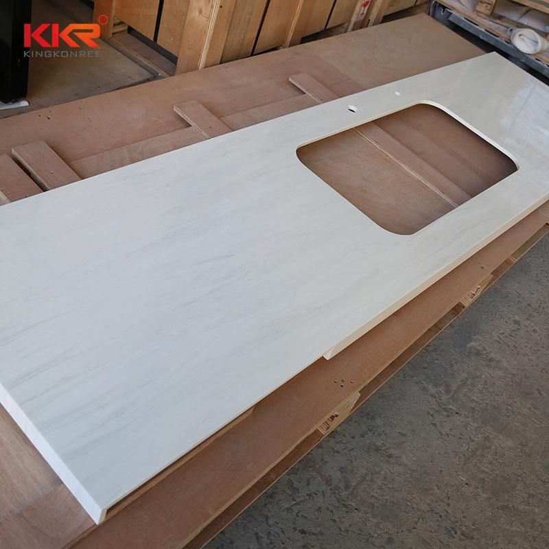 White Color Glossy Artifical Stone Benchtop Countertops