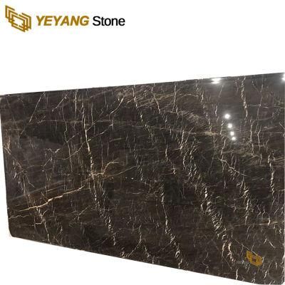 Polish Natural Marble Slab Wall/Flooring Tile Pure Black Marble Factory