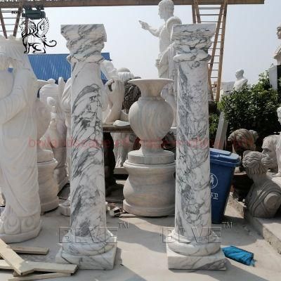 Blve Handcarved Natural Stone Roman Column White Marble Pillars