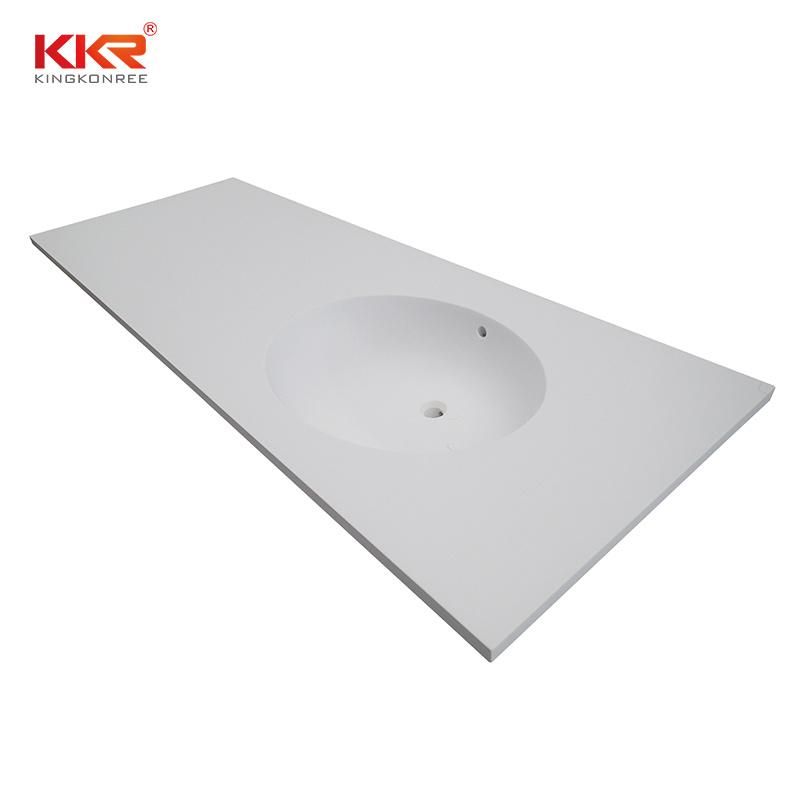 Kkr Solid Surface Stone Bathroom Vanity Top Corian Marble Countertop Vanity Set