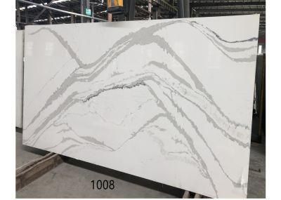 Hot Sale White Quartz Solid Surface Grey Veins Nice Interior Decor Artificial Stone