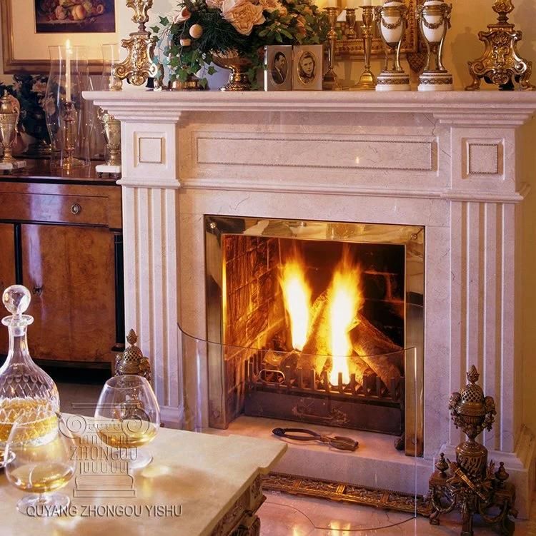 Contemporary Marble Fireplace, Mantel
