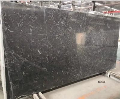 Carrara White/Gray Artificial Quartz Slabs for Countertops/Work Tops/Table Tops