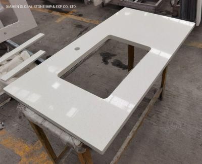First Quality Maple White Engineered Quartz Vanity Tops for Hotel Multi-Family Apartment Bathroom Furniture Cabinets Design