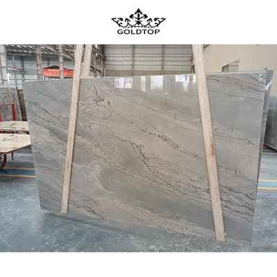 Luxury Natural Stone Polished Indoor Decoration Brazil Calacatta White Slab Marble Countertop