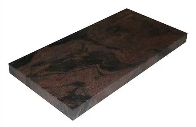 Canadian Style Flush Red Granite Memorial Stone