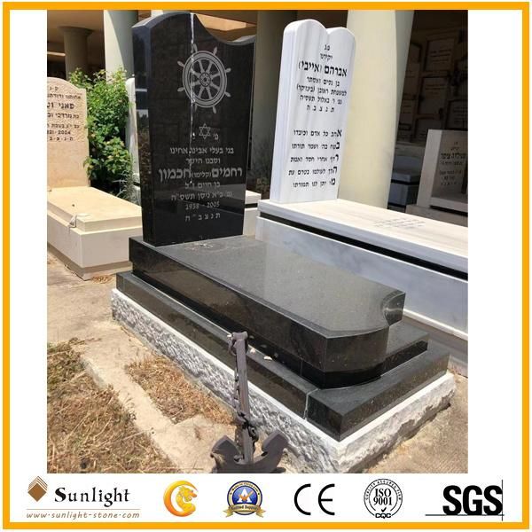 Unique Design Granite Cemetery Israel Headstone Tombstone Monument with Carving