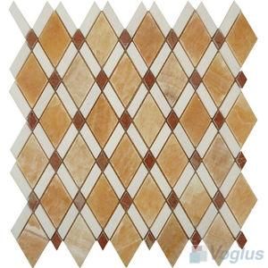 Yellow Polished Diamond Stone Mosaic Tiles