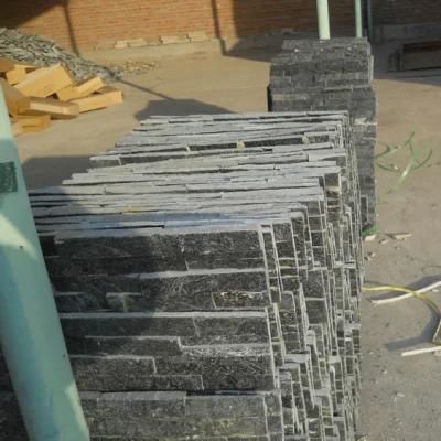New Style Split Finish Black Grey Quartizite Cladding Natural Slate Culture Stone Veneer Stone