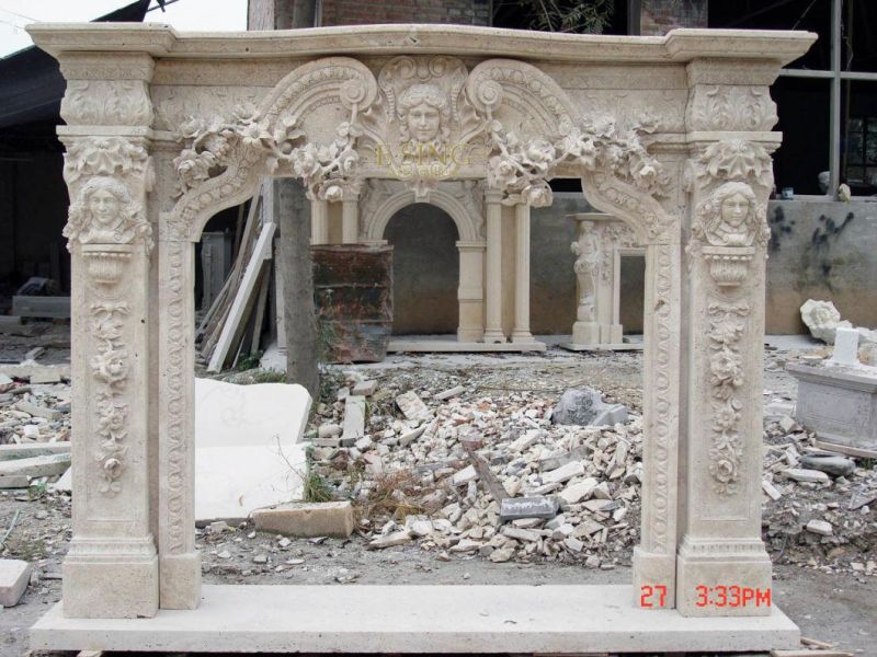 Factory Price Decorative Modern Indoor White Marble Victorian Fireplace