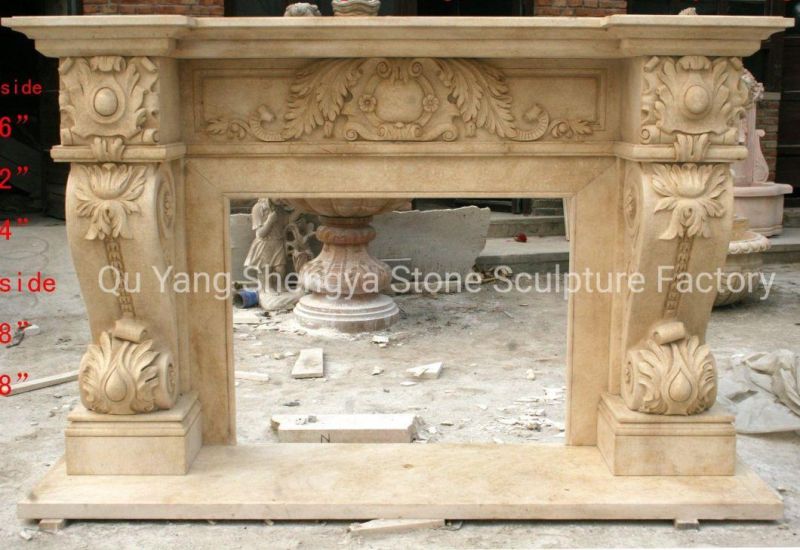 Chinese Supplier Stone Carving Marble Fireplace for Wholesale (SY-MF335)