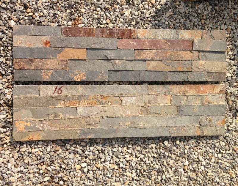 60X15 Straight Edge Rusty Slate Stone Veneer for Wall Decoration