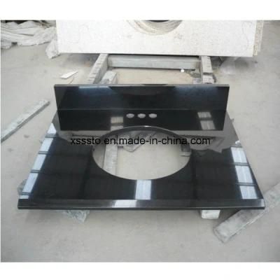 Customized Polished Black Granite Bathroom Vanity Tops