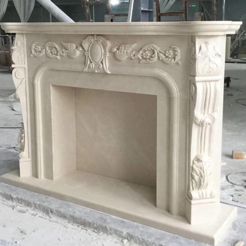 Granite/Marble/Limestone/Sandstone Statue Fireplace Mantle/Mantels Fireplace for Indoor