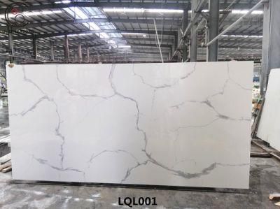 Gray Feather Pattern White Calacatta Slate Artificial Quartz Slate Factory Wholesale