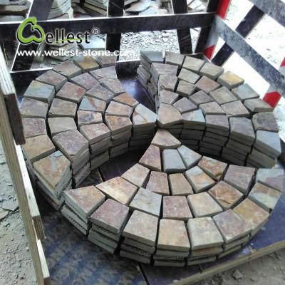 Rusty Slate Cobblestone Meshed Paving, Driveway, Walkway Paving