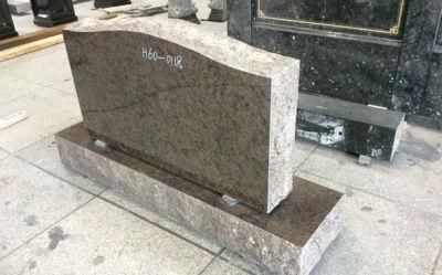 Brown Granite Upright Marker Monuments Traditional American Headstones Serp Top Die Cemetery Memorials Cemetery Grave Markers Wholesale Granite