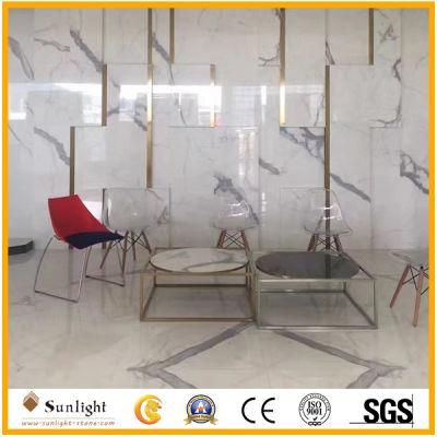 Polished Italian Calacatta White Marble Slabs for Tiles, Table Tops