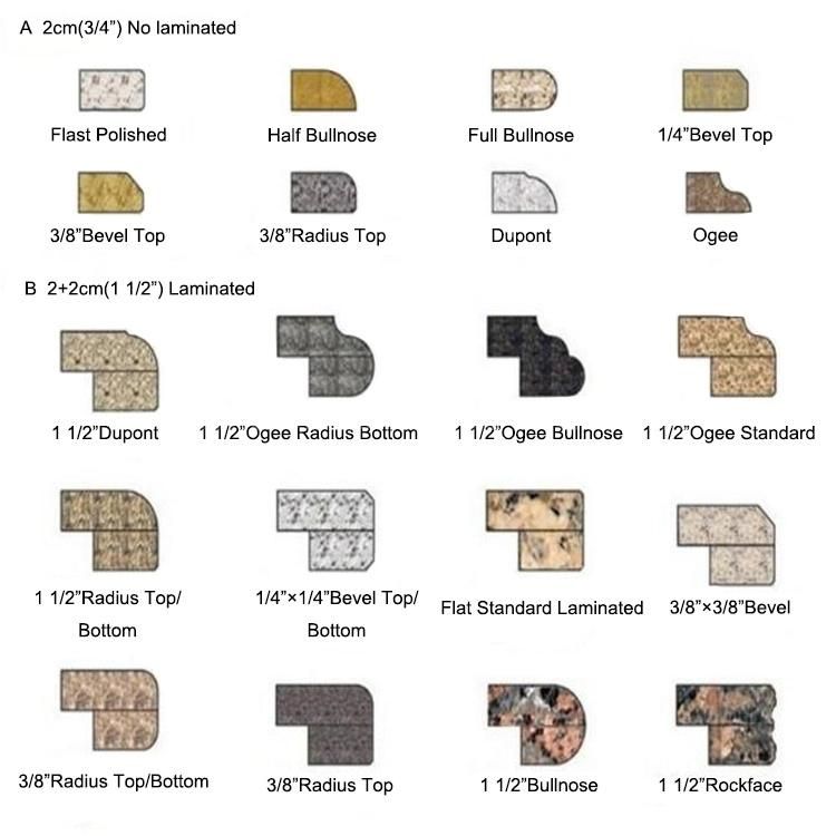 Prefab Natural Yellow/Red/White/Black/Grey/Pink/Green/Brown/Beige/Blue Granite/Quartz/Marble/Semi-Precious Kitchen Stone Countertop