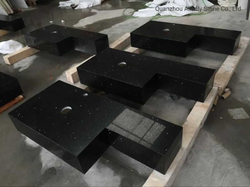 Wholesale Artificial Srone Black Quartz Corian Surface Bathroom Countertop