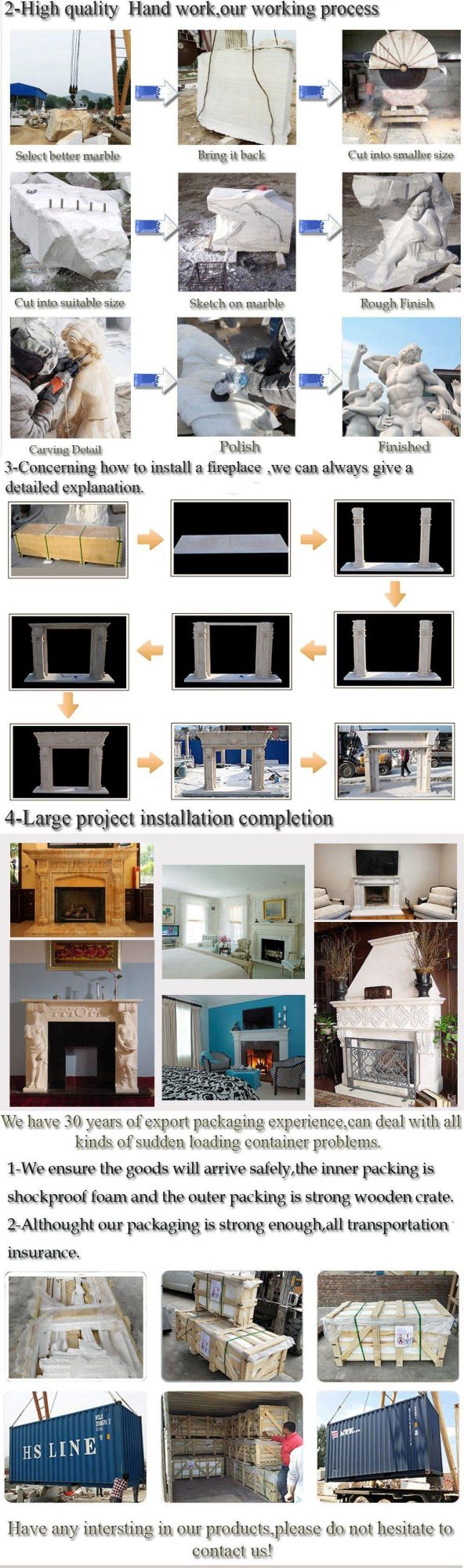 China Marble Fireplace Indoor Modern Decorative Stone Fireplace