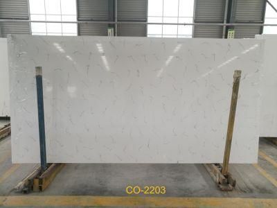 White Artificial Quartz Stone Slab of Carrara for Kitchen Countertops
