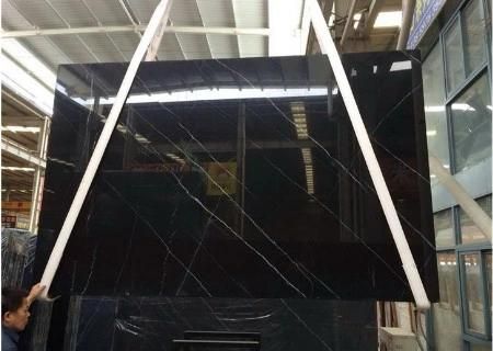 Natural Stone Slab Wall/Floor/Paving Pure Black Marble Mosaic/Tile Factory Supplier