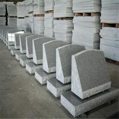 Classical Design Light Grey Granite Monument Tombstone