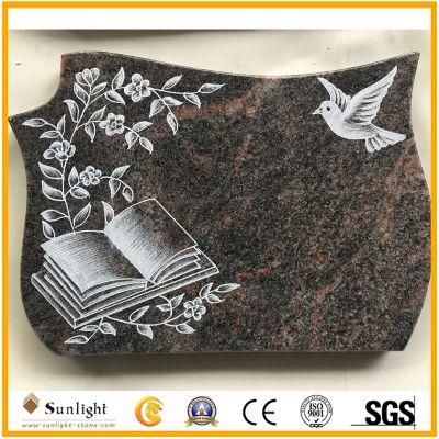Book Bird Flower Carving Memorial Plaque in Granite Aurora SL03