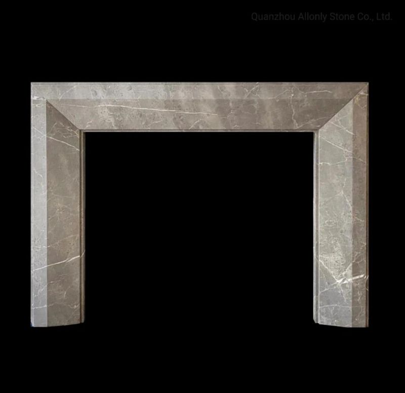 Modern Simple Design Natural Marble Limestone Fireplace Hearth Antique Mantel