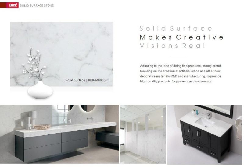 Artificial Stone Kkr Solid Surface Sheet for Countertops and Table Tops