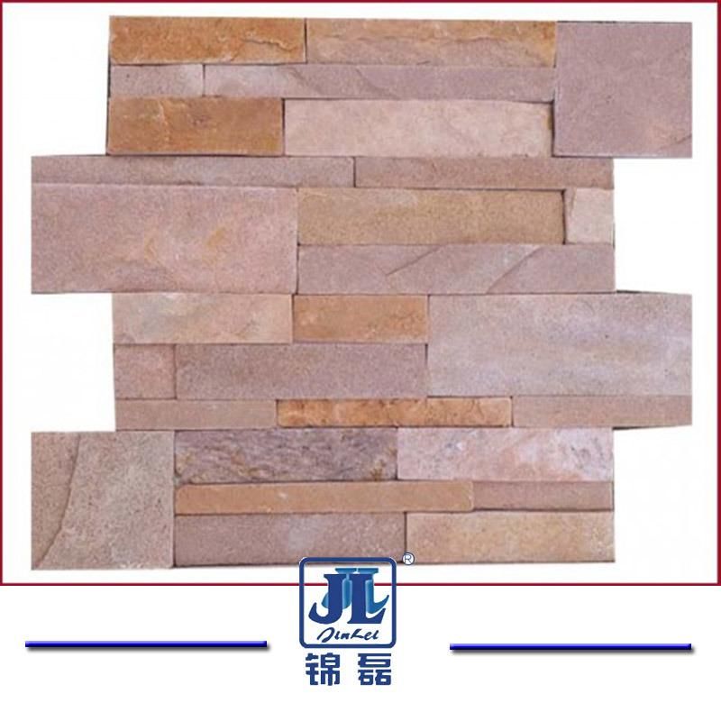Natural Black/ Grey/White/Rusty/Pink/Green Quartzite Nature Culture Stone Stacked Slate for Wall Panels 18 X35mm