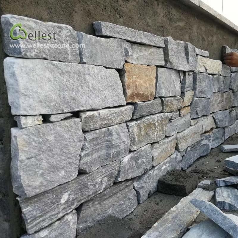 Blue Quartzite Loose Stone Wall Fence Garden Wall Covering Stone