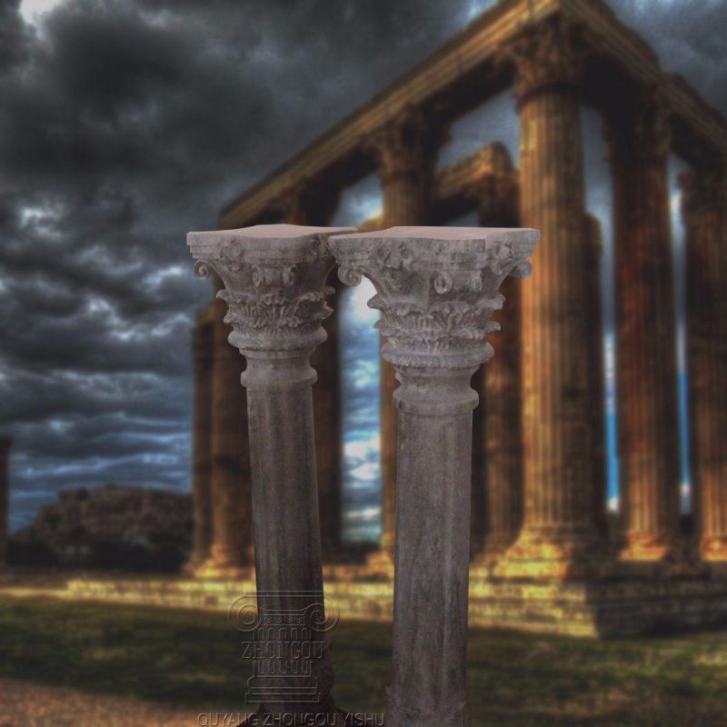 Black Marble Columns with Corithian Top