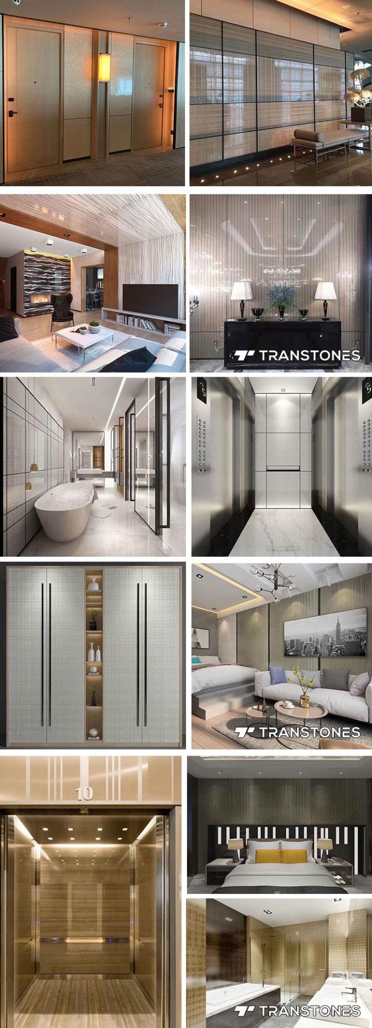 4*8FT Wood Veins Polished Light Weight Living Room Resin Wall Panel