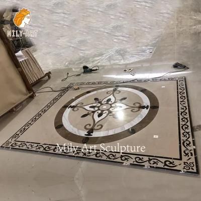European Style Large Round Tiles Waterjet Marble Medallion