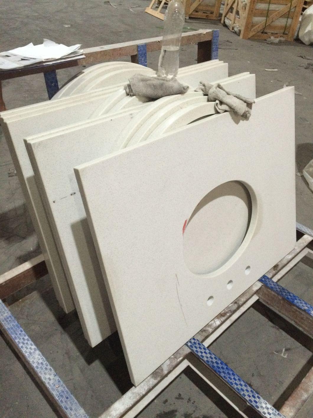Crystal White Quartz Stone Countertop Design