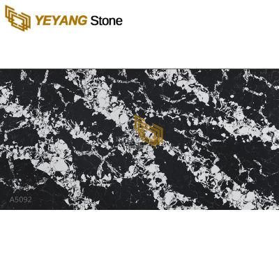 Black Quartz with White Veins Calacatta Quartz for Countertops/Kitchen/Bathroom Vanity