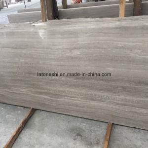 China Grey Wood Marble Slabs for Countertop/Vanity Top
